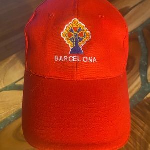 Barcelona, Spain red logo baseball cap